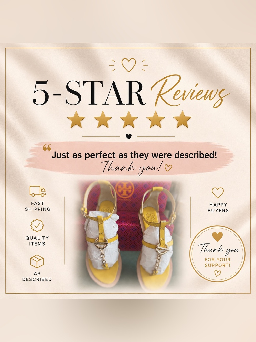 💛 SOLD • 5⭐ Review | Tory Burch Sandals